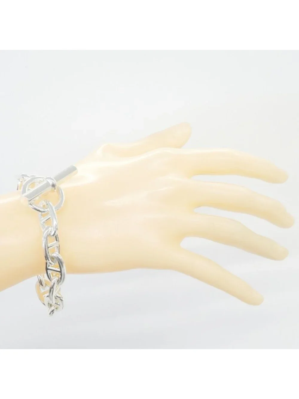 Hermes Bre T Chaine D'ancre GM Silver Bracelet